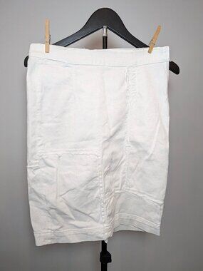 Frame Women's Size 28 White Denim Patchwork Midi Skirt